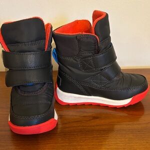 Sorel Kids Black and Red Boots